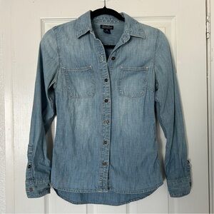 Lucky brand denim button down long sleeve shirt size XS